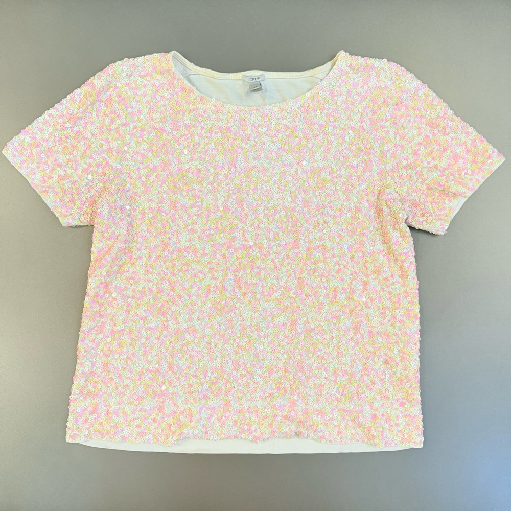 J. Crew Sequin Short Sleeve Top - Size XS